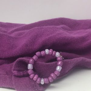 Purple and lavender seed bead ring